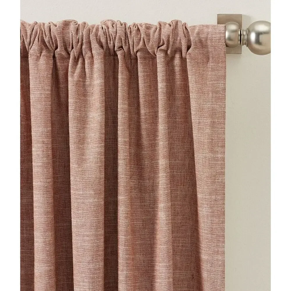 $529 Pottery Barn EMERY Linen Curtain | Brick Red, 100 x 120